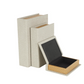 Cream Faux Leather Storage Books, Set of 3