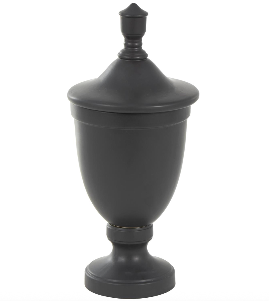 Black Ceramic Fluted Urn