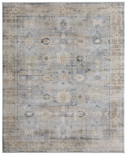 Augustine Rug, Blue/Beige (Various Sizes)