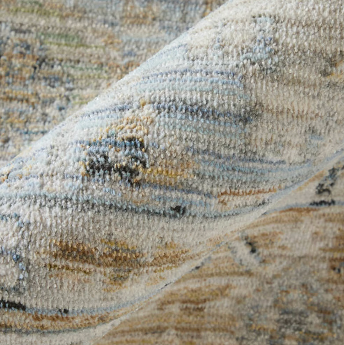 Augustine Rug, Blue/Beige (Various Sizes)