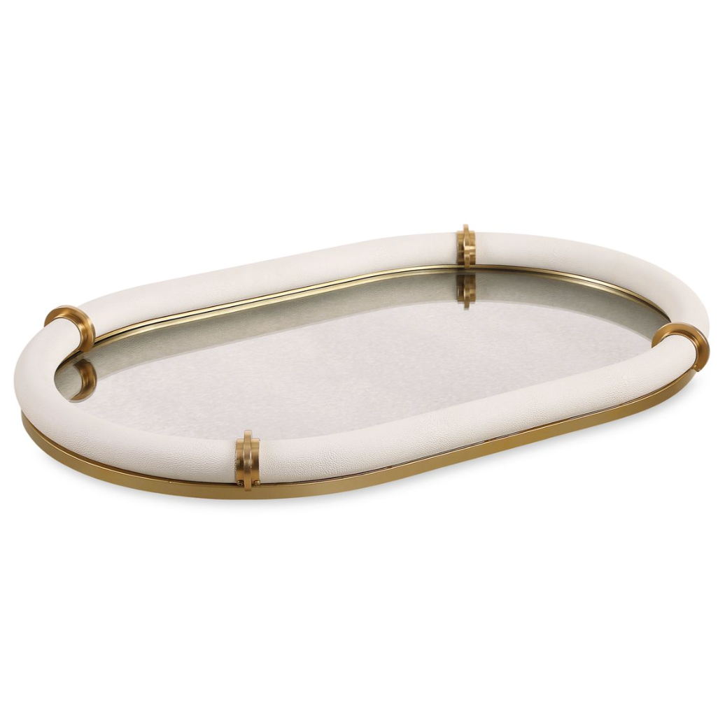 Cyprus Oval Tray, White