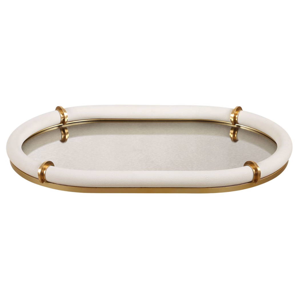 Cyprus Oval Tray, White
