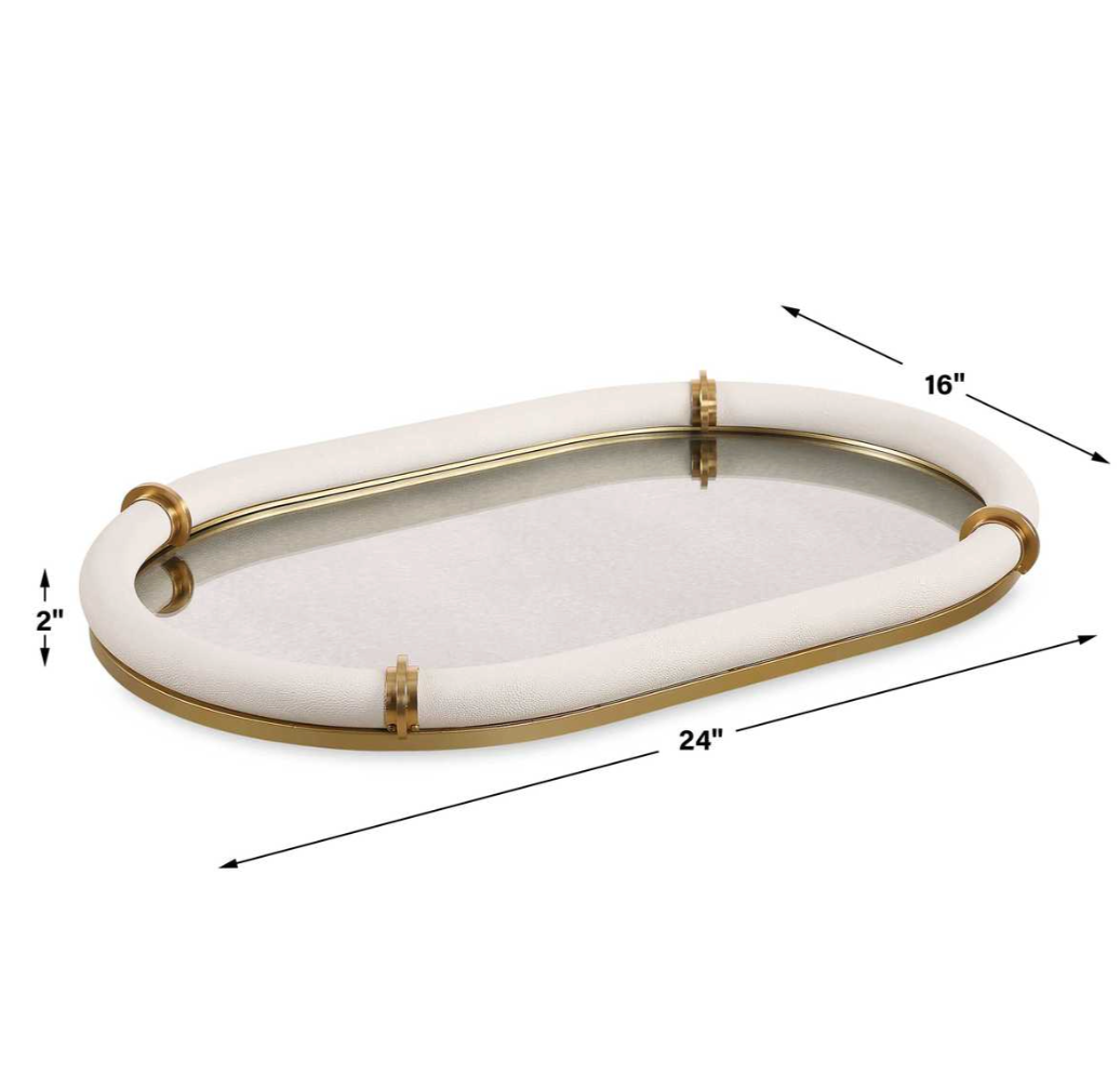 Cyprus Oval Tray, White