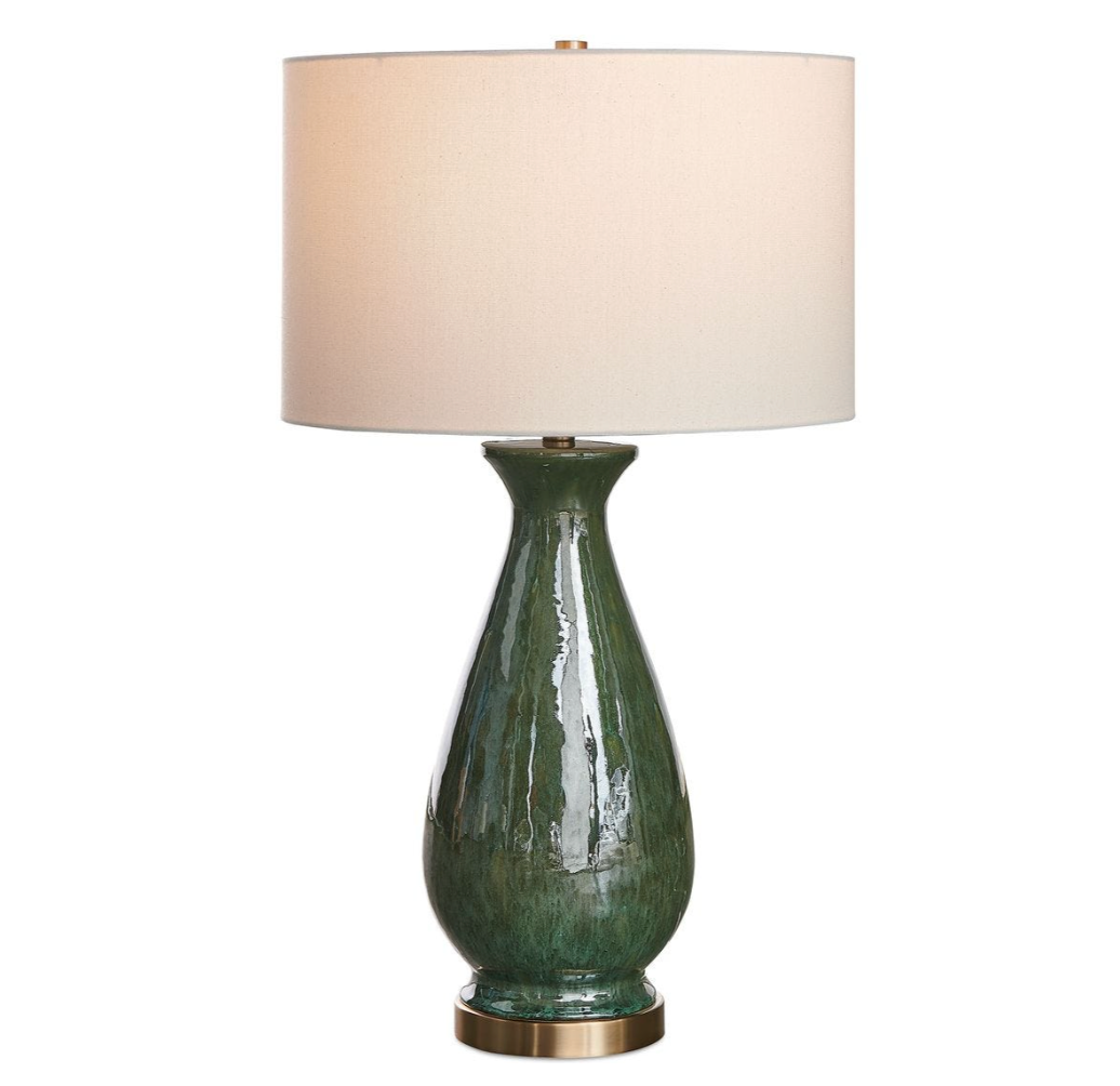 Colestin Green Glass Table Lamp