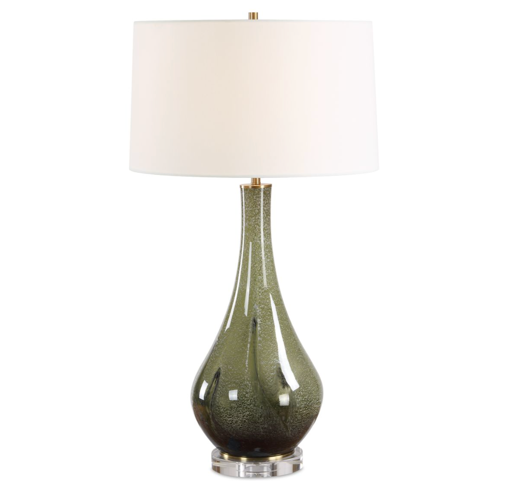 Marist Green Glass Table Lamp