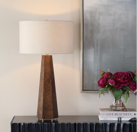 McCaffrey Burl Wood Table Lamp