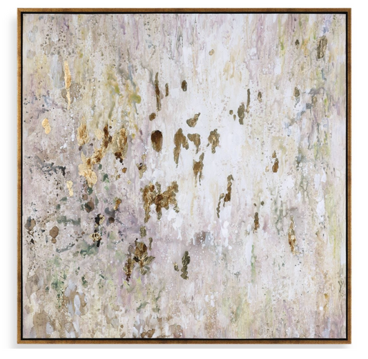 Golden Raindrops Hand Painted Canvas
