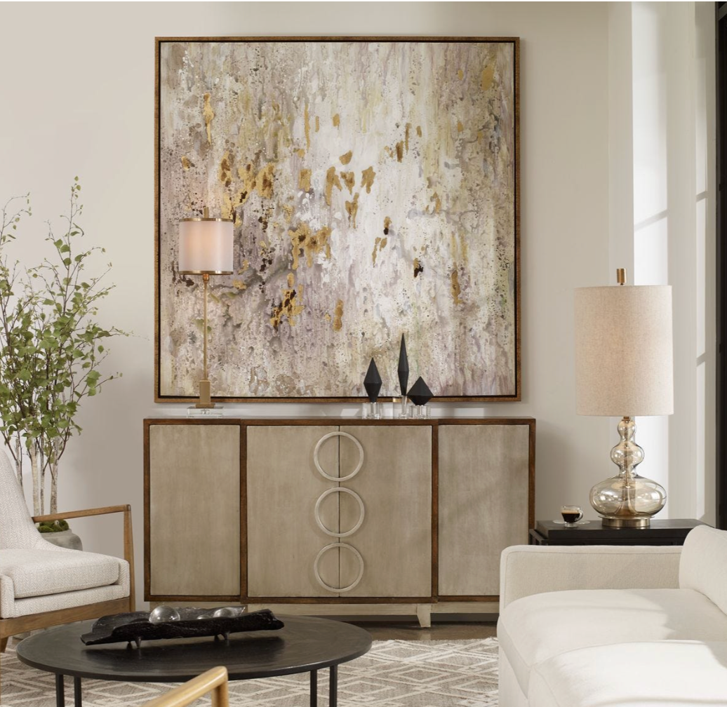 Golden Raindrops Hand Painted Canvas