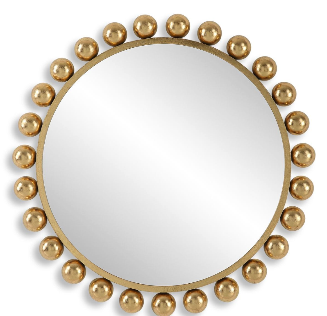 Leila Beaded Gold Mirror