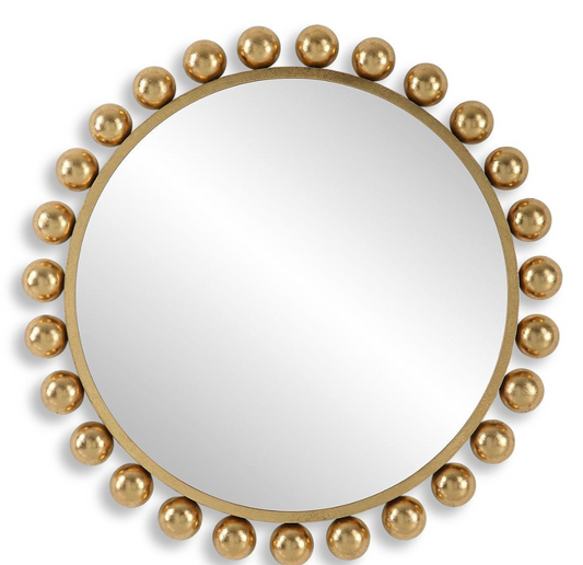 Leila Beaded Gold Mirror
