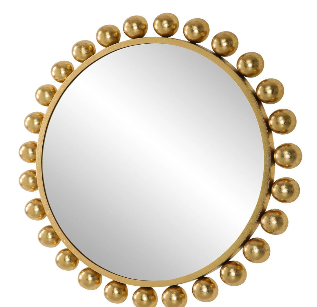 Leila Beaded Gold Mirror