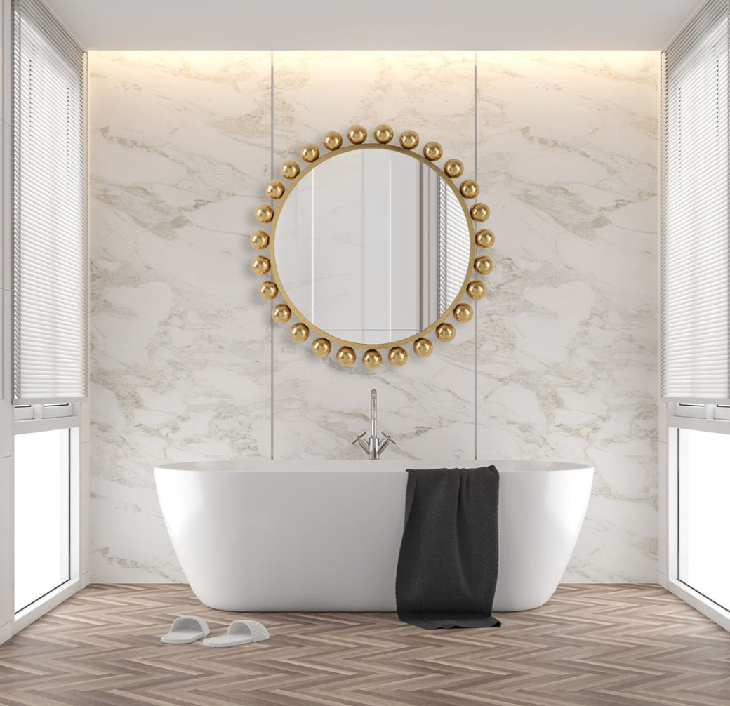 Leila Beaded Gold Mirror