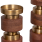 Hollis Wood & Gold Candleholders, Set of 3