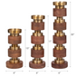 Hollis Wood & Gold Candleholders, Set of 3