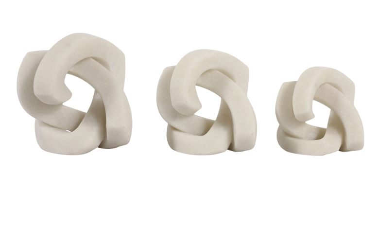 Peyton White Knots, Set of 3