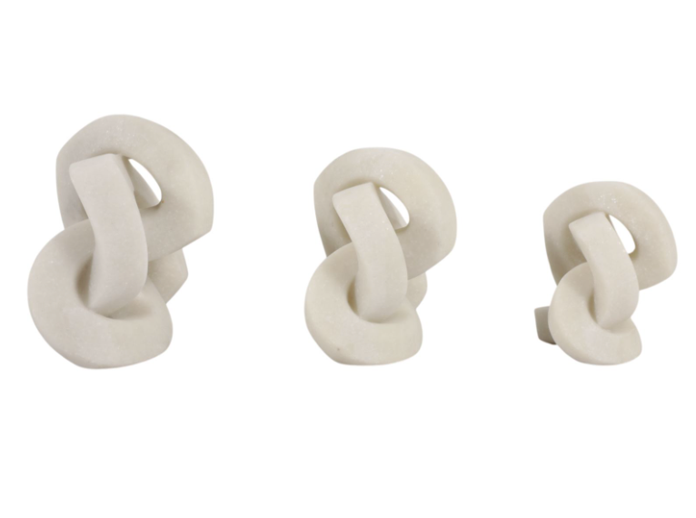 Peyton White Knots, Set of 3