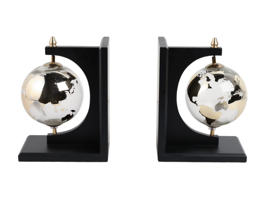 Atlas Globe Bookends, Set of 2