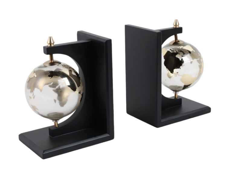 Atlas Globe Bookends, Set of 2