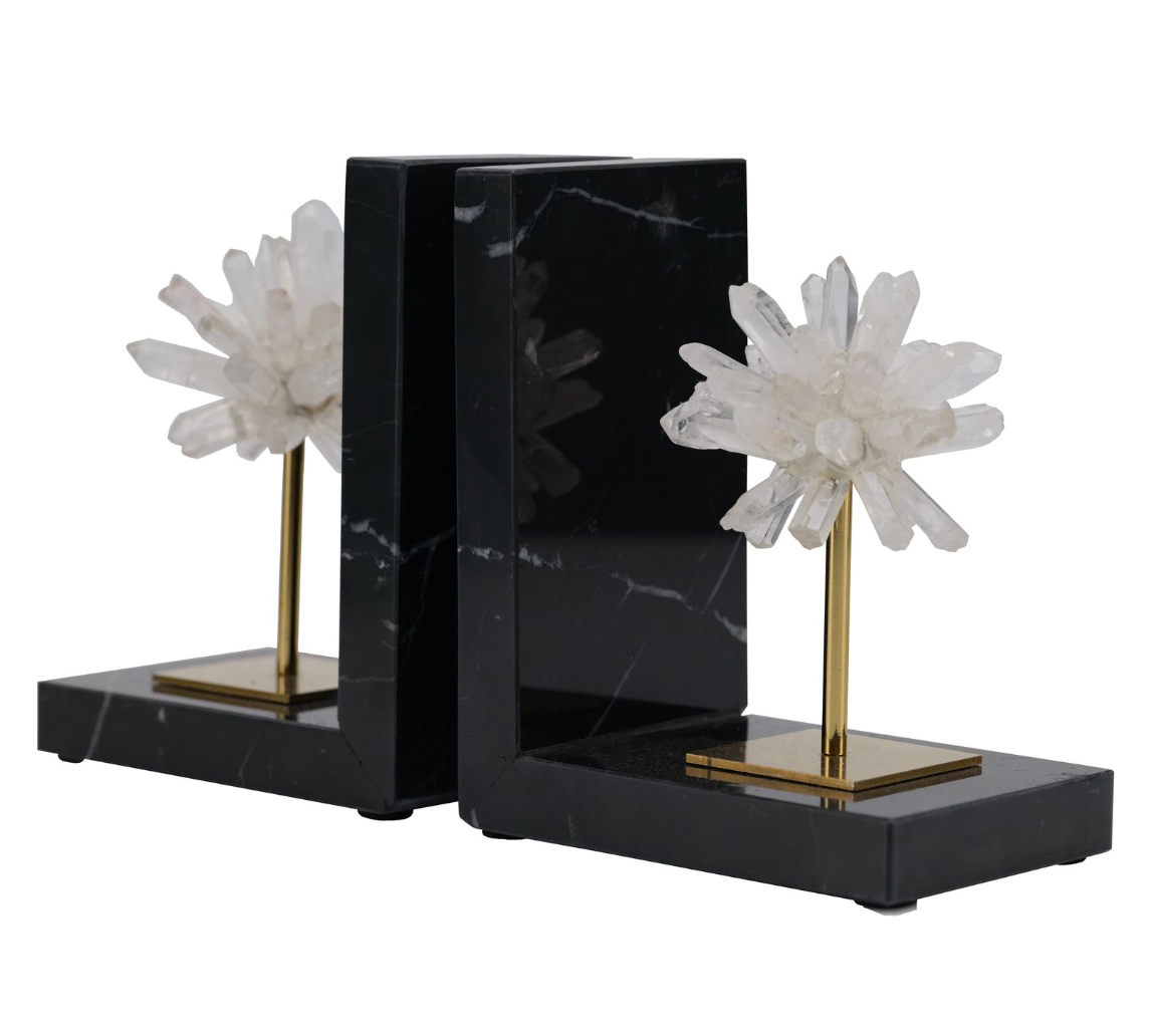 Tucker Black Bookends, Set of 2