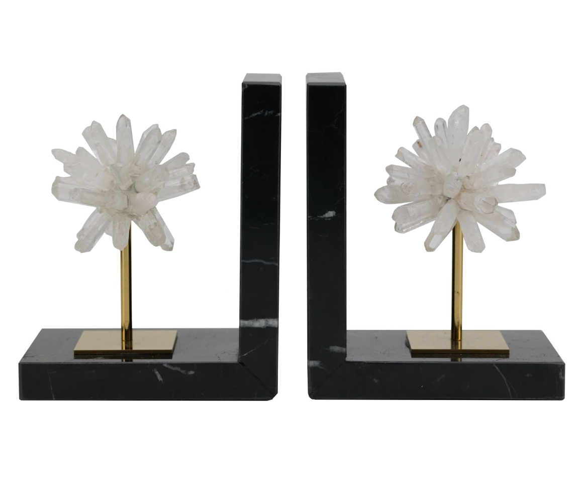 Tucker Black Bookends, Set of 2