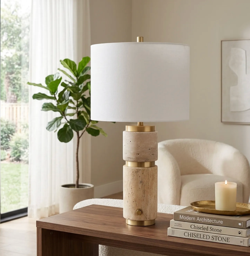 Shawrose Tan Lamp