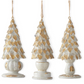 4.5" Whitewashed & Gold Resin Tree Ornaments (Various Styles)