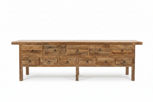 11 Drawer Mango Wood Console