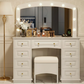 9-Drawer Makeup Vanity w/ 10 Hollywood Bulbs and Stool