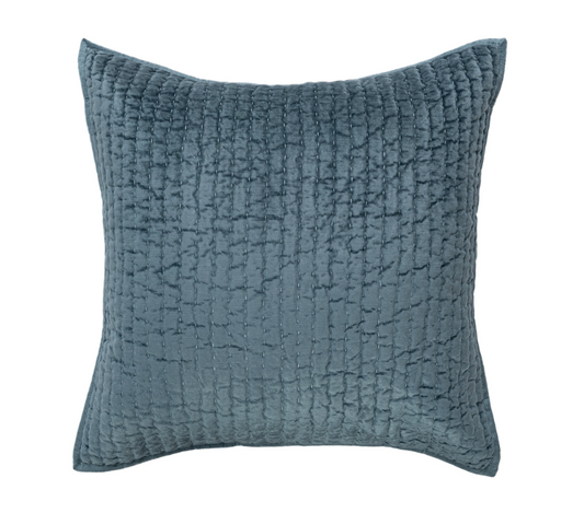 Bari Velvet Euro Sham, Stone Blue