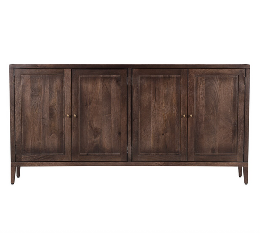 72" Charlotte Narrow Sideboard, Dark Brown