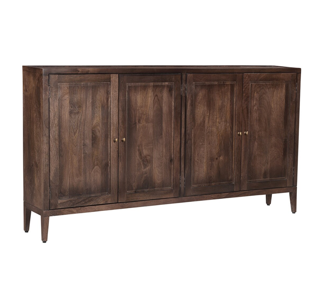 72" Charlotte Narrow Sideboard, Dark Brown