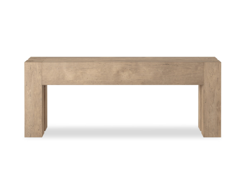 Abaso Console Table, Whitewash Oak