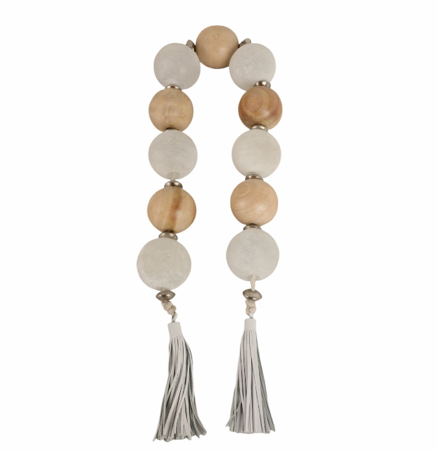 56" Glass and Wood Beaded Garland