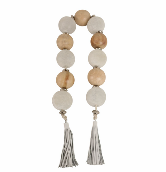 56" Glass and Wood Beaded Garland
