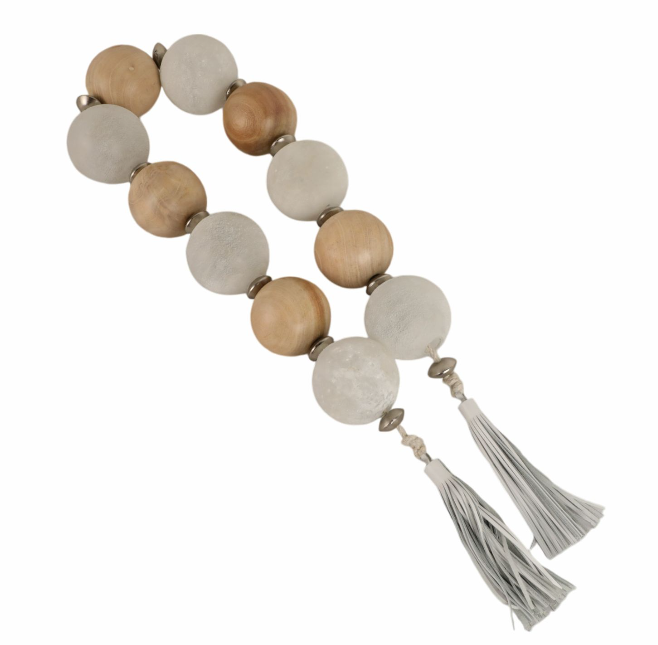 56" Glass and Wood Beaded Garland