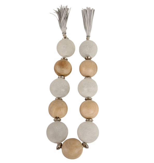 56" Glass and Wood Beaded Garland