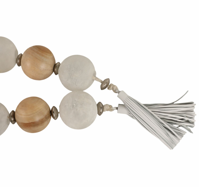 56" Glass and Wood Beaded Garland