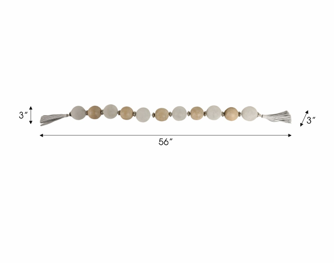 56" Glass and Wood Beaded Garland
