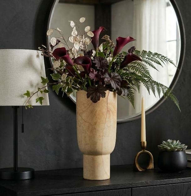 14" Sandstone Carved Vase