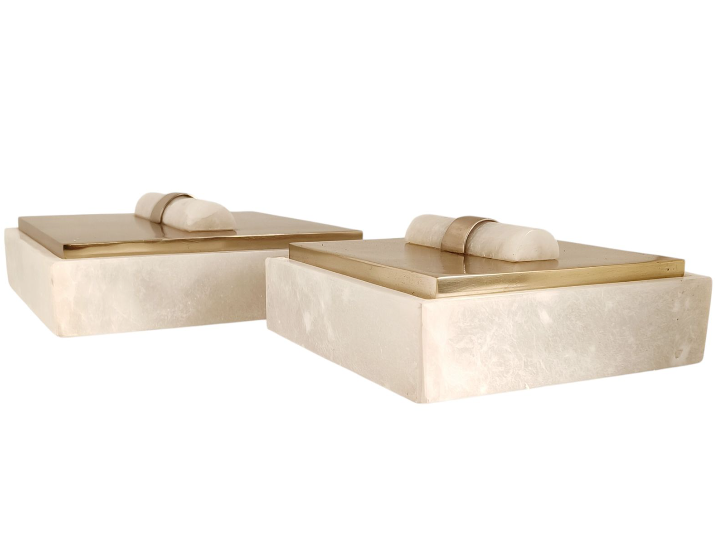 Ascend Alabaster and Metal Box (Various Sizes)