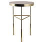 22" Travertine and Gold Accent Table