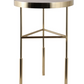 22" Travertine and Gold Accent Table