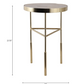 22" Travertine and Gold Accent Table
