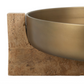 21" Gold Bowl with Travertine Base