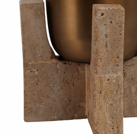 13" Fridley Travertine Vase