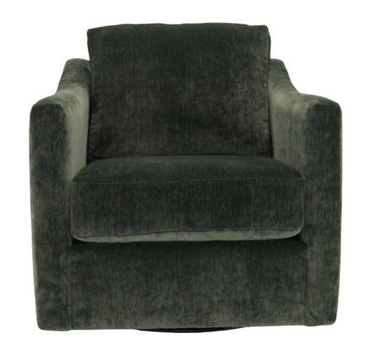 Melody Swivel Chair, Kale Velvet