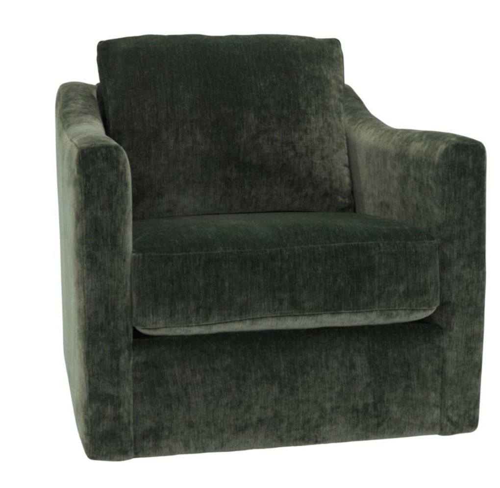Melody Swivel Chair, Kale Velvet