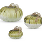 Green and Clear Crackled Handblown Glass Pumpkin (Various Sizes)