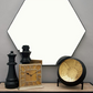 Black Thin Wooden Hexagon Mirror