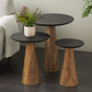 Brown Mango Wood Cone Side Table (Various Sizes)